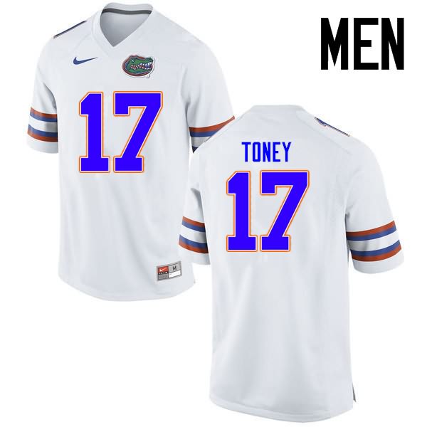 NCAA Florida Gators Kadarius Toney Men's #17 Nike White Stitched Authentic College Football Jersey LLE5564QH